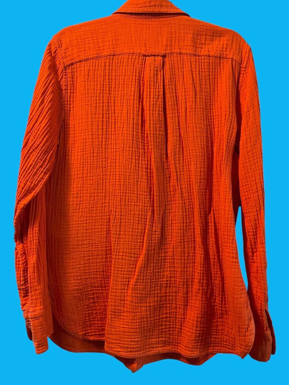 J.Crew Classic Bright Orange Double-Gauze Button-Up / Size 6 - Picture 2 of 14